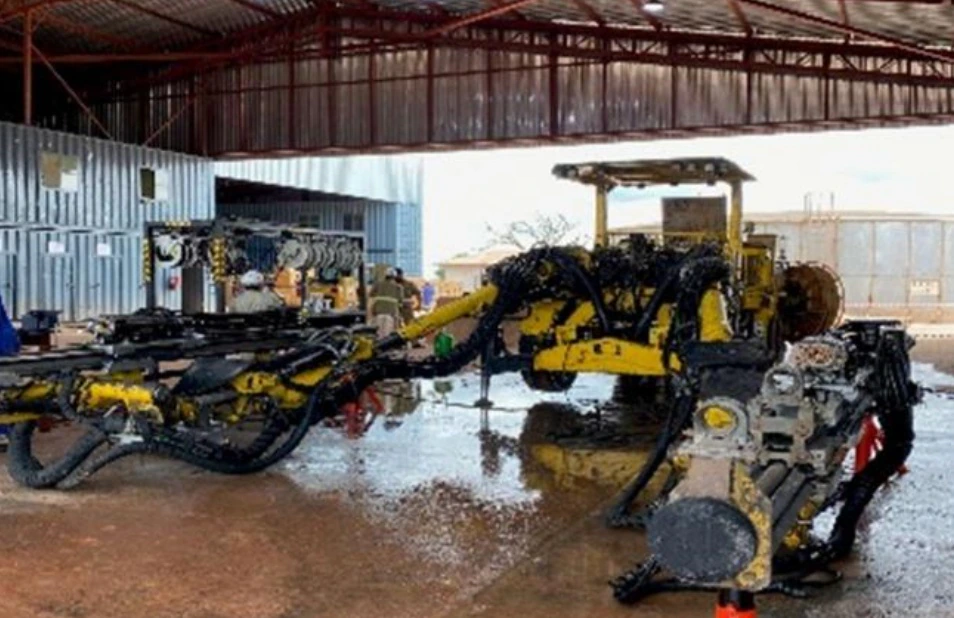 Underground drill rig in the Kamoa-Kakula workshop